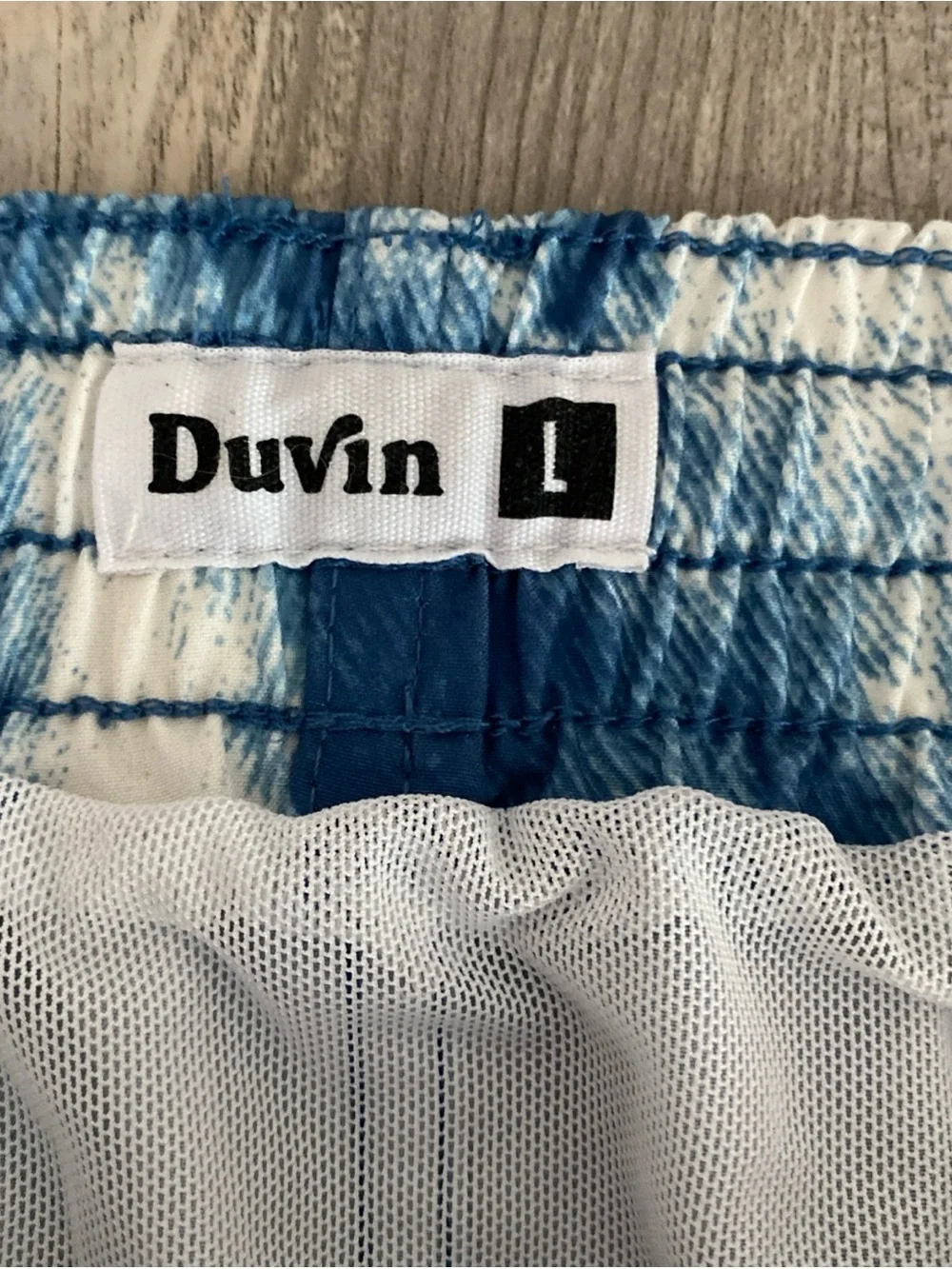 Duvin Design Co Men’s Lined Swim Shorts Trunks Storm Tie-Dye Large